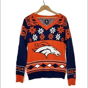 NFL Womens Denver Broncos Ugly Sweater size Large